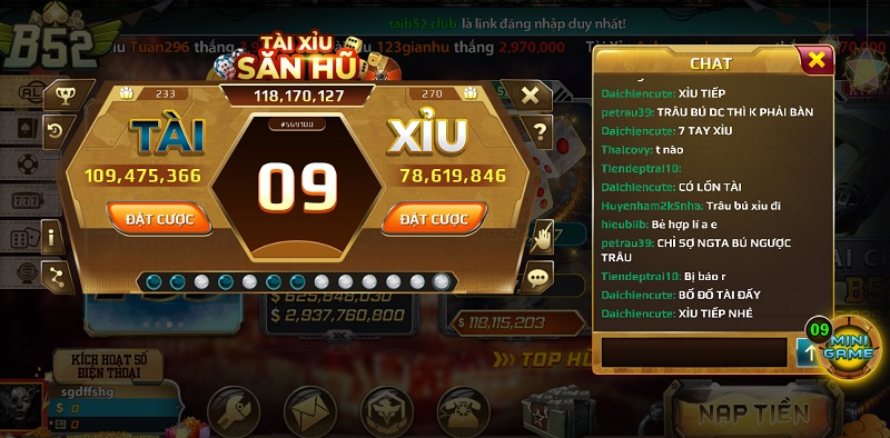 Game săn hũ tại cổng game B52 Club