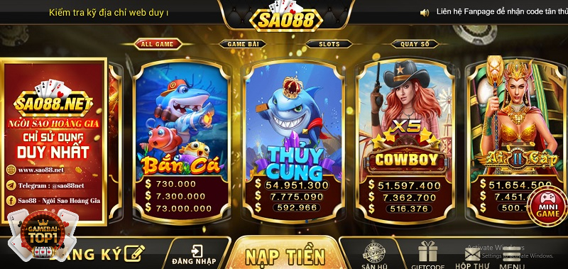 Cổng game bài đổi thưởng chất lượng Sao88 Net 