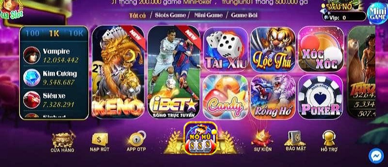 Kho game đa dạng là một điểm cộng lớn tại cổng game Nohu888