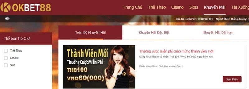 Khuyến mãi dành cho tân thủ tại game bắn cá OKBET88