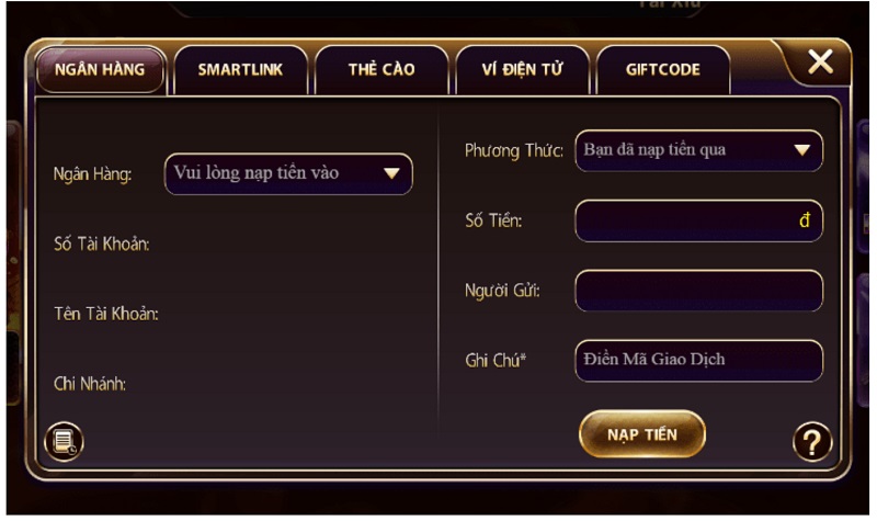 Nạp tiền qua nhiều cách và nhanh chóng