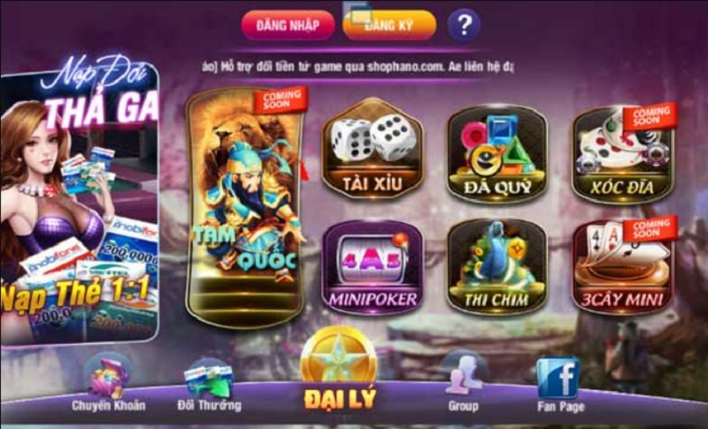 Giao diện đẹp mắt của cổng game bài Runvip